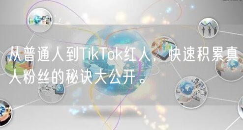 从普通人到TikTok红人，快速积累真人粉丝的秘诀大公开。