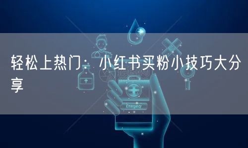 轻松上热门：小红书买粉小技巧大分享