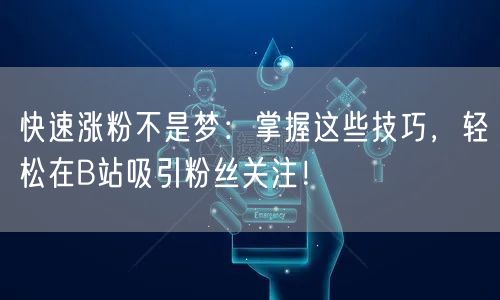 快速涨粉不是梦：掌握这些技巧，轻松在B站吸引粉丝关注！