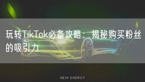 玩转TikTok必备攻略：揭秘购买粉丝的吸引力
