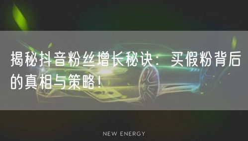 揭秘抖音粉丝增长秘诀：买假粉背后的真相与策略！