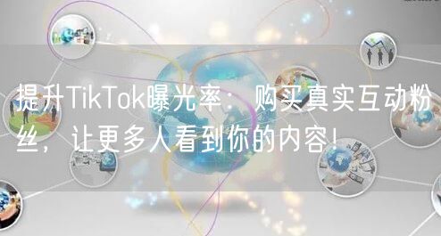 提升TikTok曝光率：购买真实互动粉丝，让更多人看到你的内容！