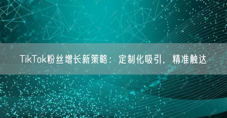 TikTok粉丝增长新策略：定制化吸引，精准触达