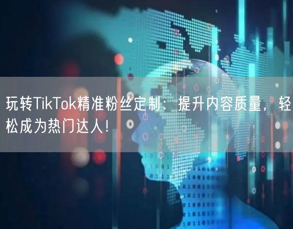 玩转TikTok精准粉丝定制：提升内容质量，轻松成为热门达人！