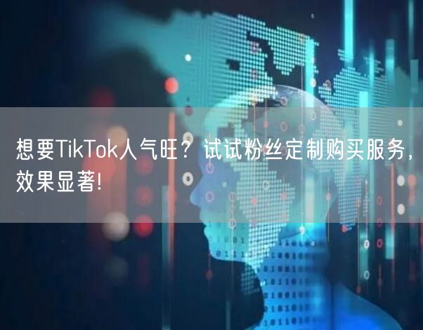 想要TikTok人气旺？试试粉丝定制购买服务，效果显著!