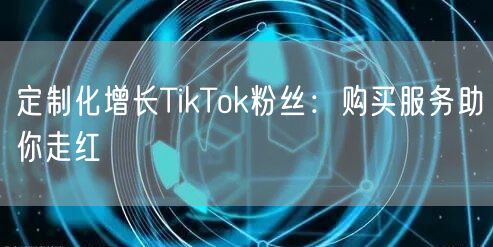定制化增长TikTok粉丝：购买服务助你走红