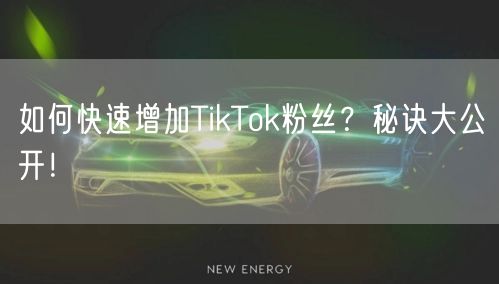如何快速增加TikTok粉丝？秘诀大公开！