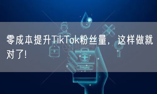 零成本提升TikTok粉丝量，这样做就对了!
