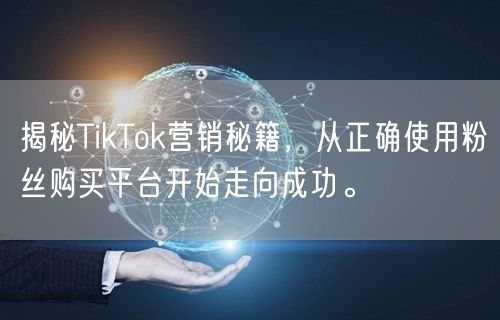 揭秘TikTok营销秘籍，从正确使用粉丝购买平台开始走向成功。