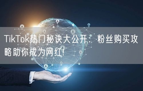 TikTok热门秘诀大公开：粉丝购买攻略助你成为网红!