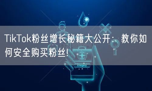TikTok粉丝增长秘籍大公开：教你如何安全购买粉丝!