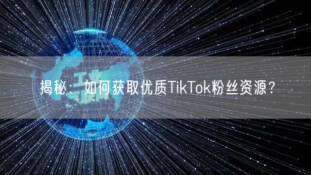 揭秘：如何获取优质TikTok粉丝资源？