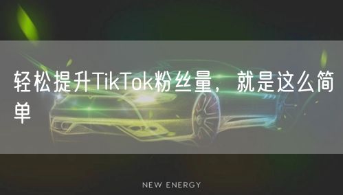 轻松提升TikTok粉丝量，就是这么简单