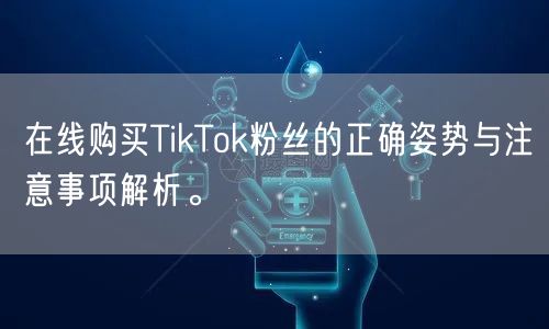 在线购买TikTok粉丝的正确姿势与注意事项解析。