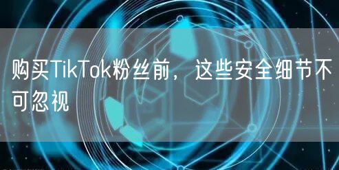 购买TikTok粉丝前，这些安全细节不可忽视