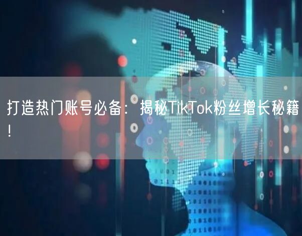 打造热门账号必备：揭秘TikTok粉丝增长秘籍！