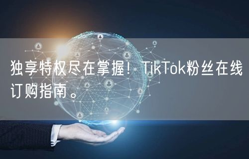 独享特权尽在掌握！TikTok粉丝在线订购指南。