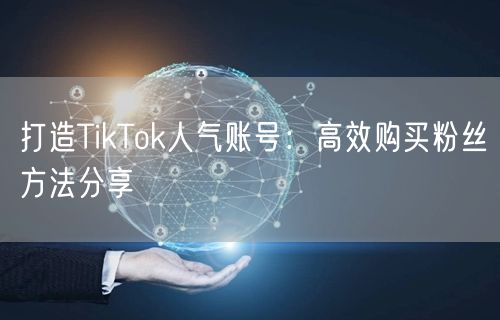 打造TikTok人气账号：高效购买粉丝方法分享