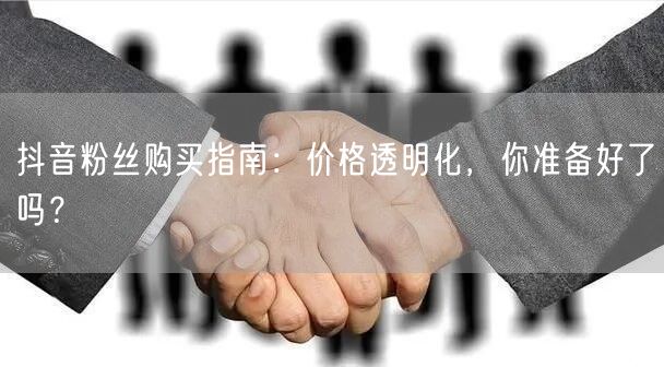 抖音粉丝购买指南：价格透明化，你准备好了吗？