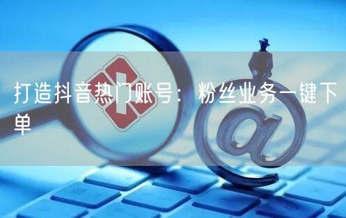 打造抖音热门账号：粉丝业务一键下单