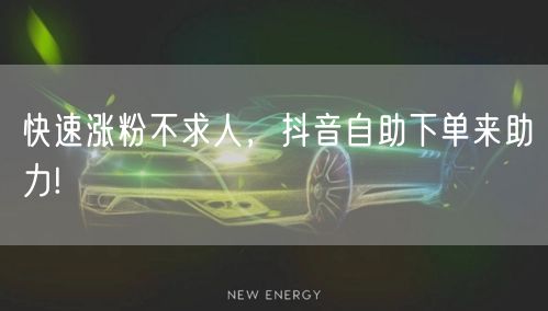 快速涨粉不求人，抖音自助下单来助力!