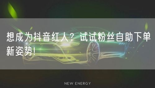 想成为抖音红人？试试粉丝自助下单新姿势!