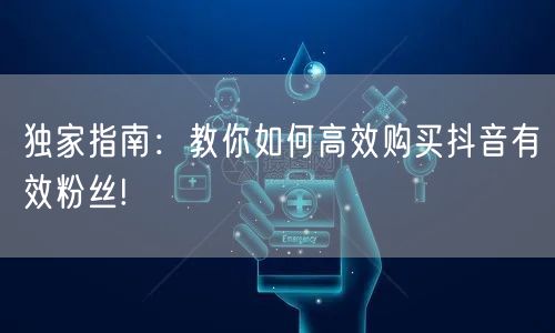 独家指南：教你如何高效购买抖音有效粉丝!