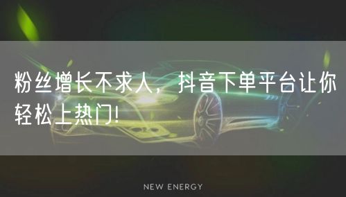 粉丝增长不求人，抖音下单平台让你轻松上热门!