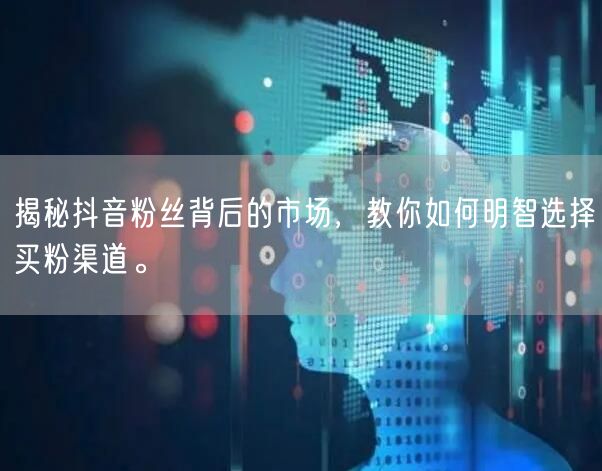 揭秘抖音粉丝背后的市场，教你如何明智选择买粉渠道。