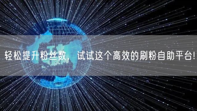 轻松提升粉丝数，试试这个高效的刷粉自助平台!
