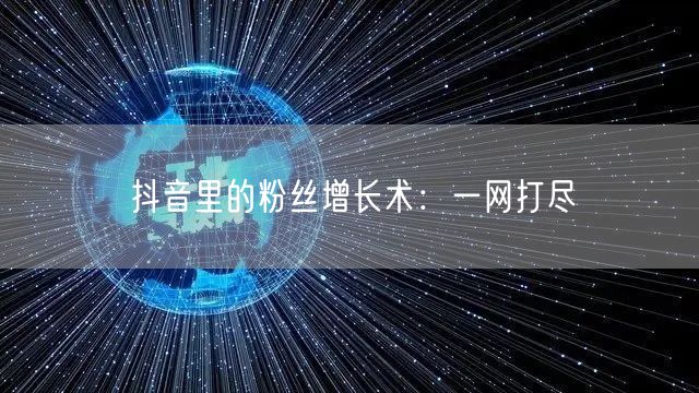 抖音里的粉丝增长术：一网打尽
