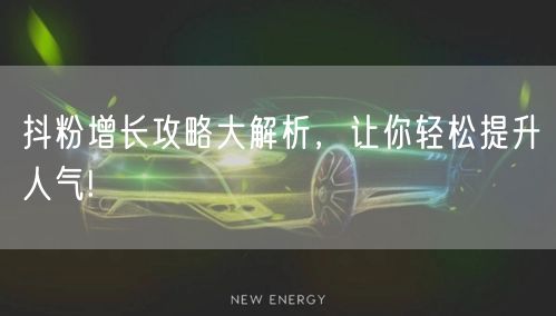 抖粉增长攻略大解析，让你轻松提升人气!