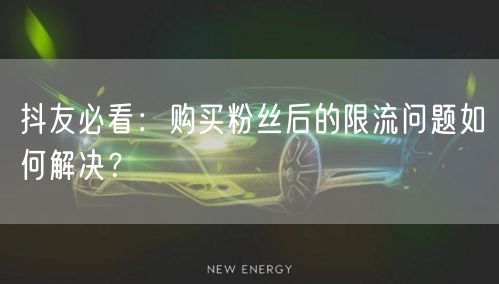 抖友必看：购买粉丝后的限流问题如何解决？