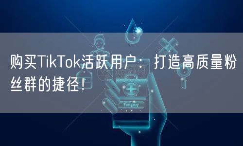 购买TikTok活跃用户：打造高质量粉丝群的捷径！