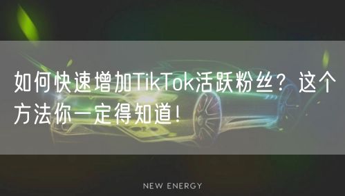 如何快速增加TikTok活跃粉丝？这个方法你一定得知道！