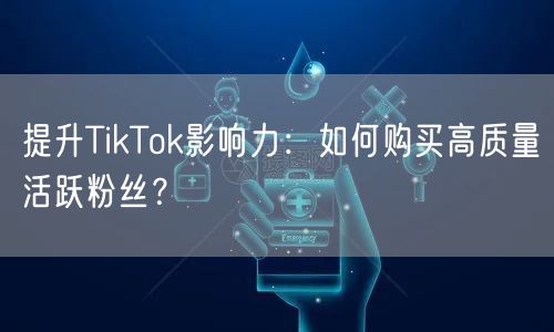 提升TikTok影响力：如何购买高质量活跃粉丝？