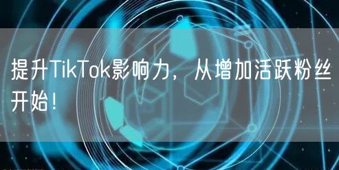 提升TikTok影响力，从增加活跃粉丝开始！