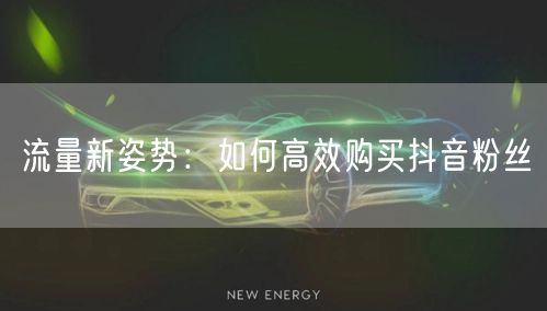 流量新姿势：如何高效购买抖音粉丝