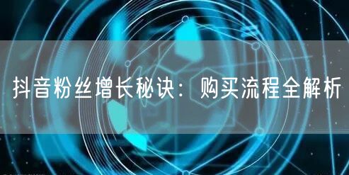抖音粉丝增长秘诀：购买流程全解析
