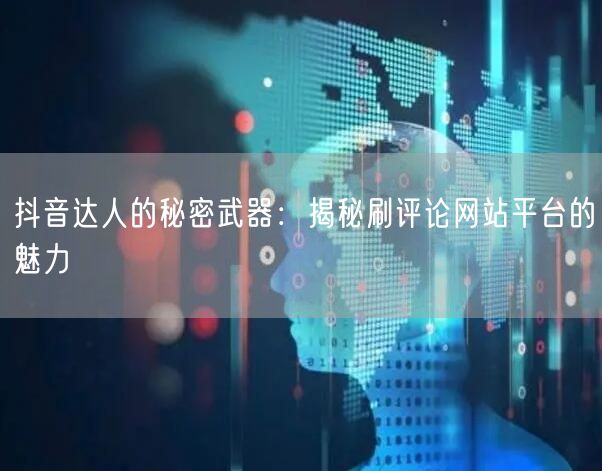 抖音达人的秘密武器：揭秘刷评论网站平台的魅力