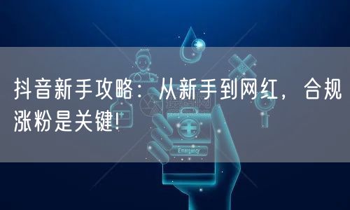 抖音新手攻略：从新手到网红，合规涨粉是关键!