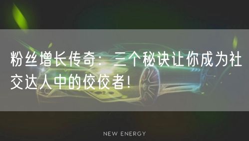 粉丝增长传奇：三个秘诀让你成为社交达人中的佼佼者！