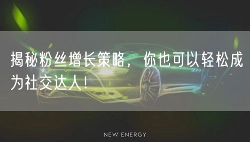 揭秘粉丝增长策略，你也可以轻松成为社交达人！