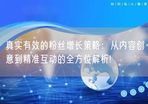 真实有效的粉丝增长策略：从内容创意到精准互动的全方位解析!