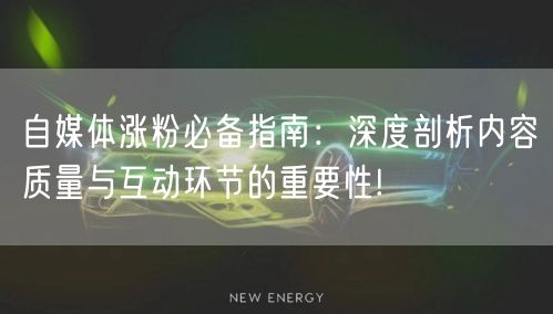 自媒体涨粉必备指南：深度剖析内容质量与互动环节的重要性!