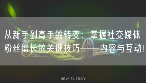 从新手到高手的转变：掌握社交媒体粉丝增长的关键技巧——内容与互动!