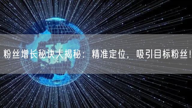 粉丝增长秘诀大揭秘：精准定位，吸引目标粉丝！