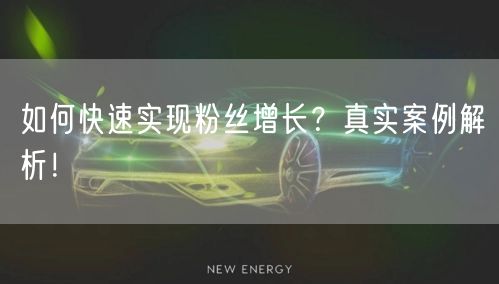如何快速实现粉丝增长？真实案例解析！
