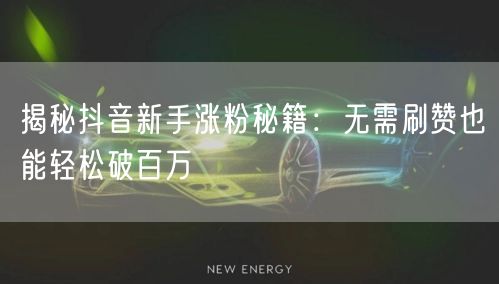 揭秘抖音新手涨粉秘籍：无需刷赞也能轻松破百万
