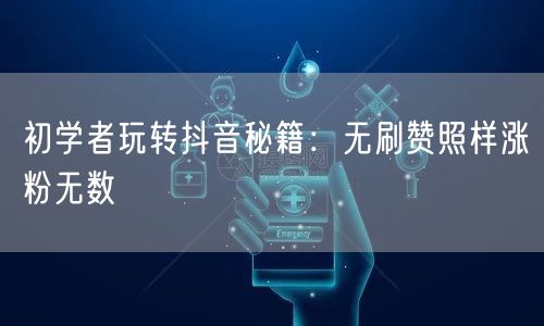初学者玩转抖音秘籍：无刷赞照样涨粉无数